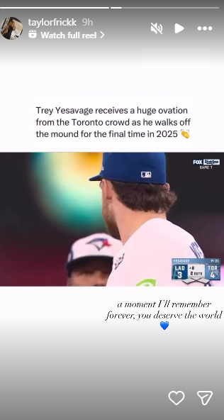 (Image via Taylor Frick's IG Story) Trey Yesavage