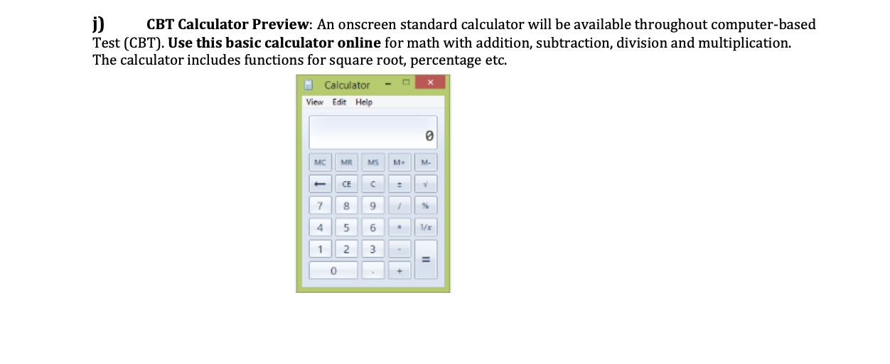 Old Information Bulletin showing calculator reference