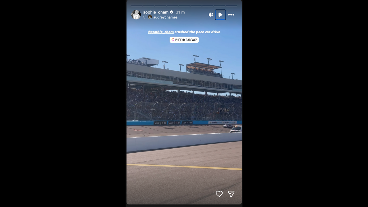 Image via Sophie Cunningham/Instagram (screengrab) Sophie Cunningham carrying out her role as Car Pace Driver