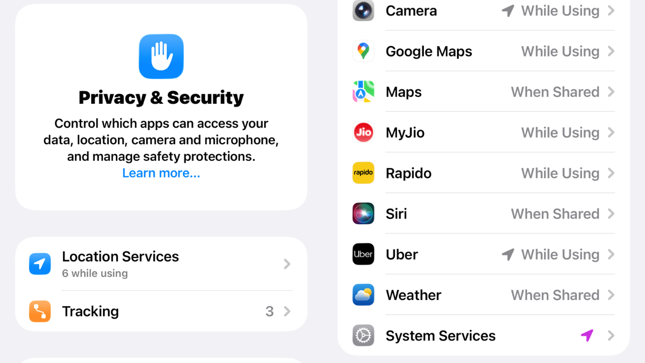 Steps to check apps tracking location