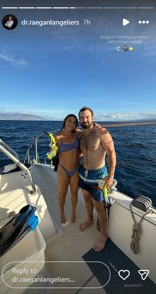 Raegan Langeliers IG Story) Shea Langeliers with his wife Raegan