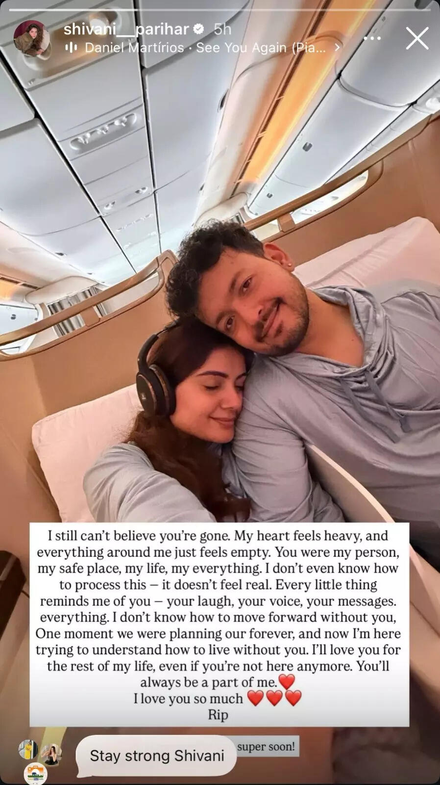 Shivani Parihar pens emotional note