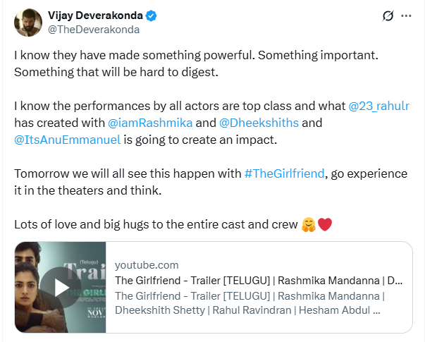 Vijay Deverakonda's Tweet