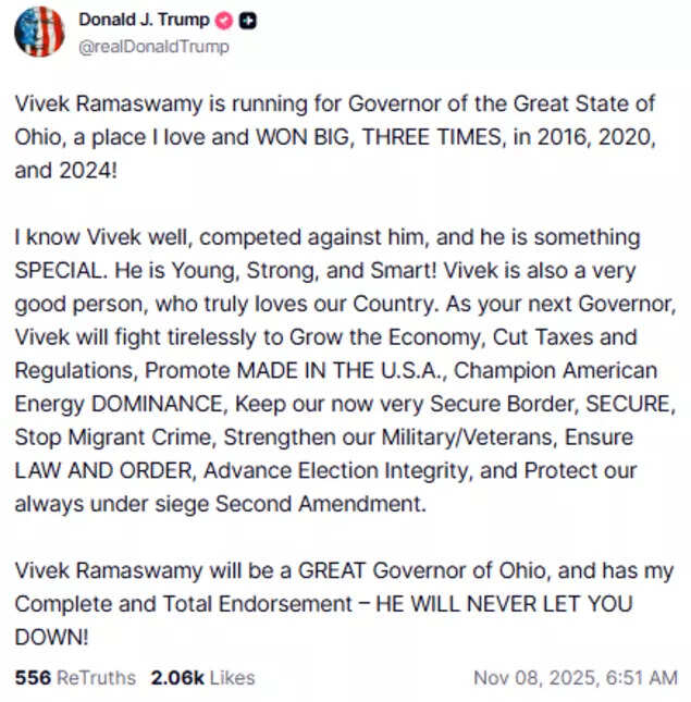 What Trump wrote on Truth Social