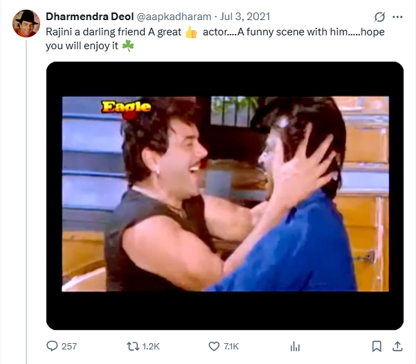 ధర్మేంద్ర X పోస్ట్