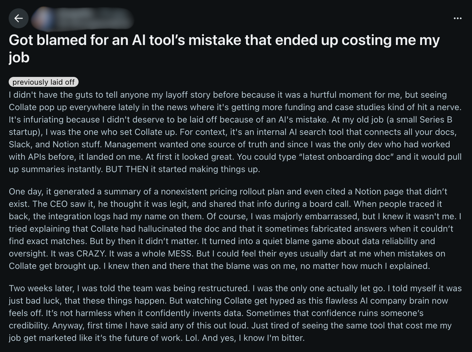 When an AI tool cost an employee their job