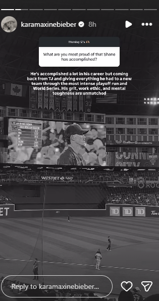 Kara Maxine's IG Story) Shane Bieber