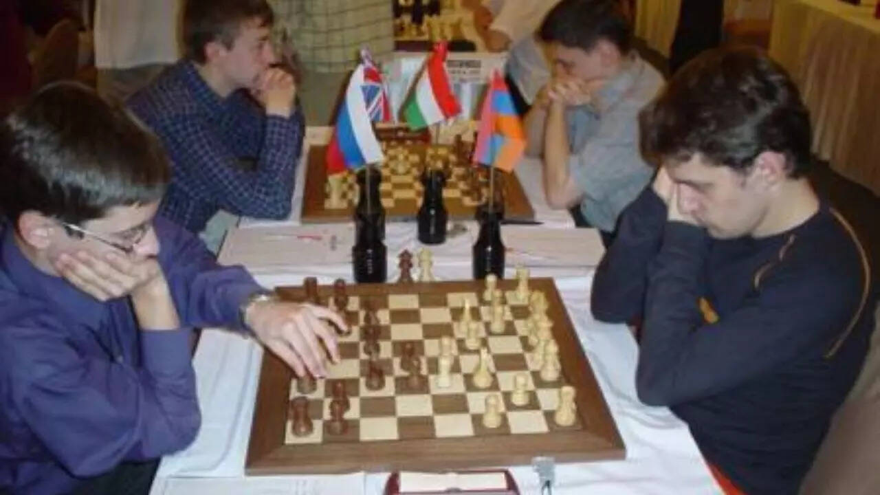 Levon Aronian won the Junior Chess World Cup in Goa in 2002. (Photo by Special Arrangement) Levon Aronian in black t-shirt back in 2002