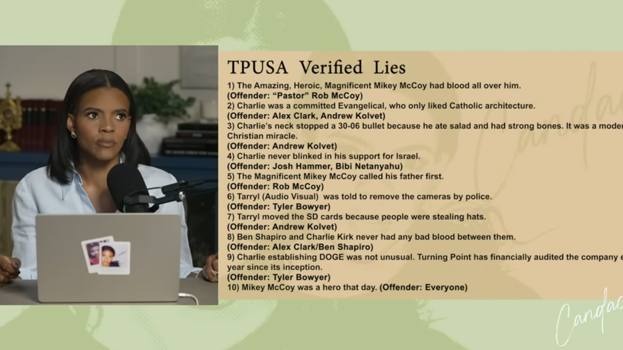Candace Owens lists 10 TPUSA verifiable lies and raises big questions about Charlie Kirk’s assassination story