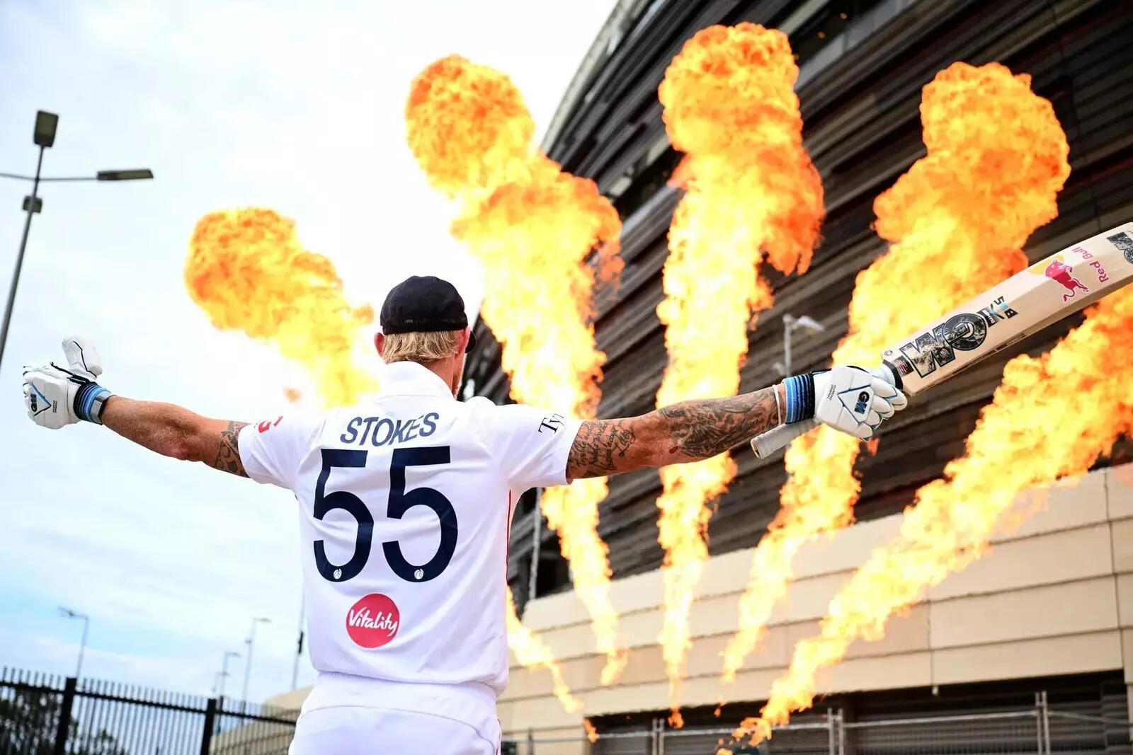 England captain Ben Stokes poses during a promotional film at Perth Stadium on November 18, 2025 in Perth, Australia. (Photo/Getty Images)
