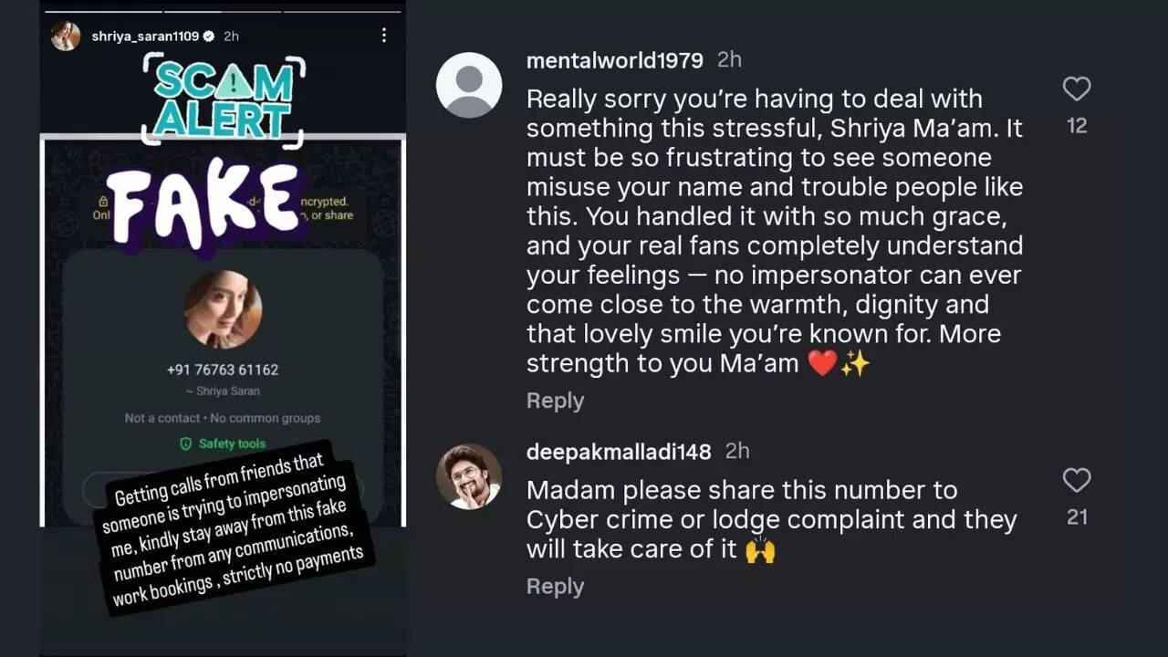 Fan reactions to Shriya Saran's post