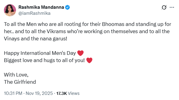 Rashmika Mandanna's Tweet