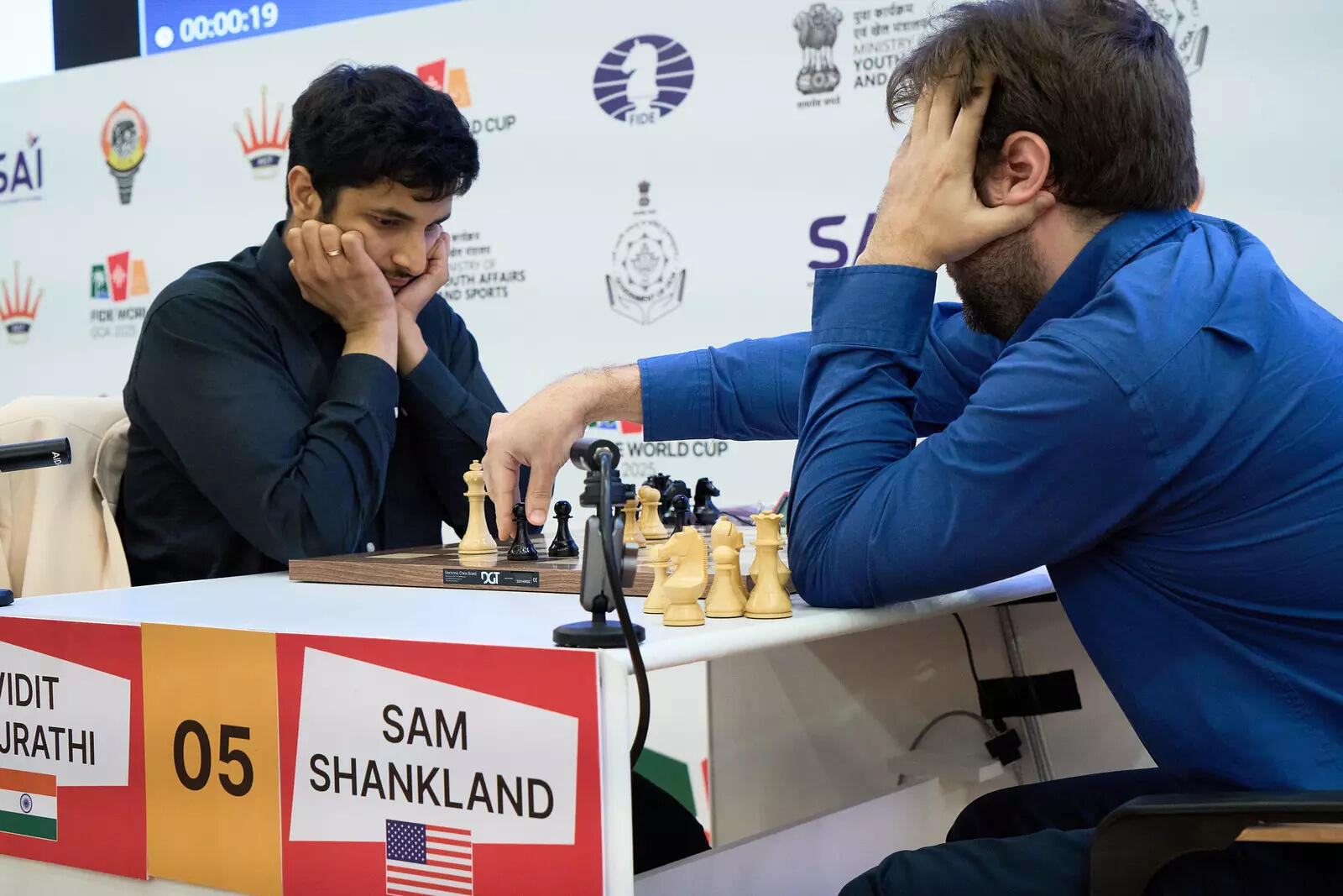 FIDE World Cup Goa 2025_ GM Vidit Gujrathi during round 3 tiebreaker at the Chess World Cup in Goa__Picture Credit-Eteri Kublashvili-FIDE