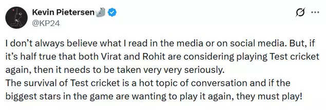 KP on Virat Kohli's Test comeback rumours