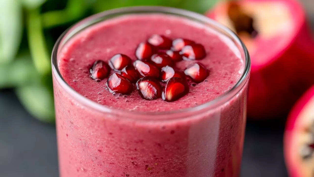 Blend pomegranate into smoothies for glowing skin