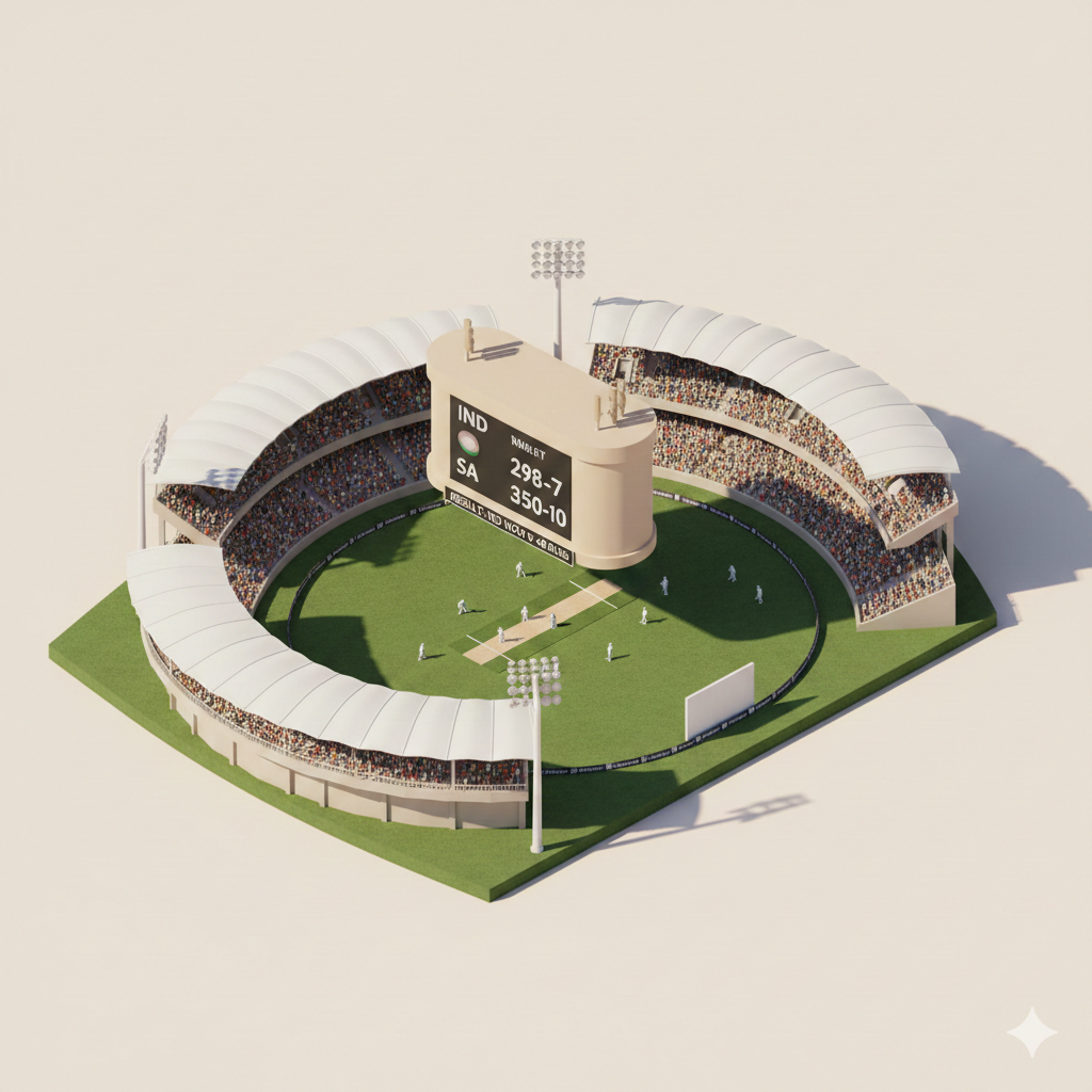 Ind vs SA 3rd ODI at miniature Vizag stadium made with Nano Banana Pro