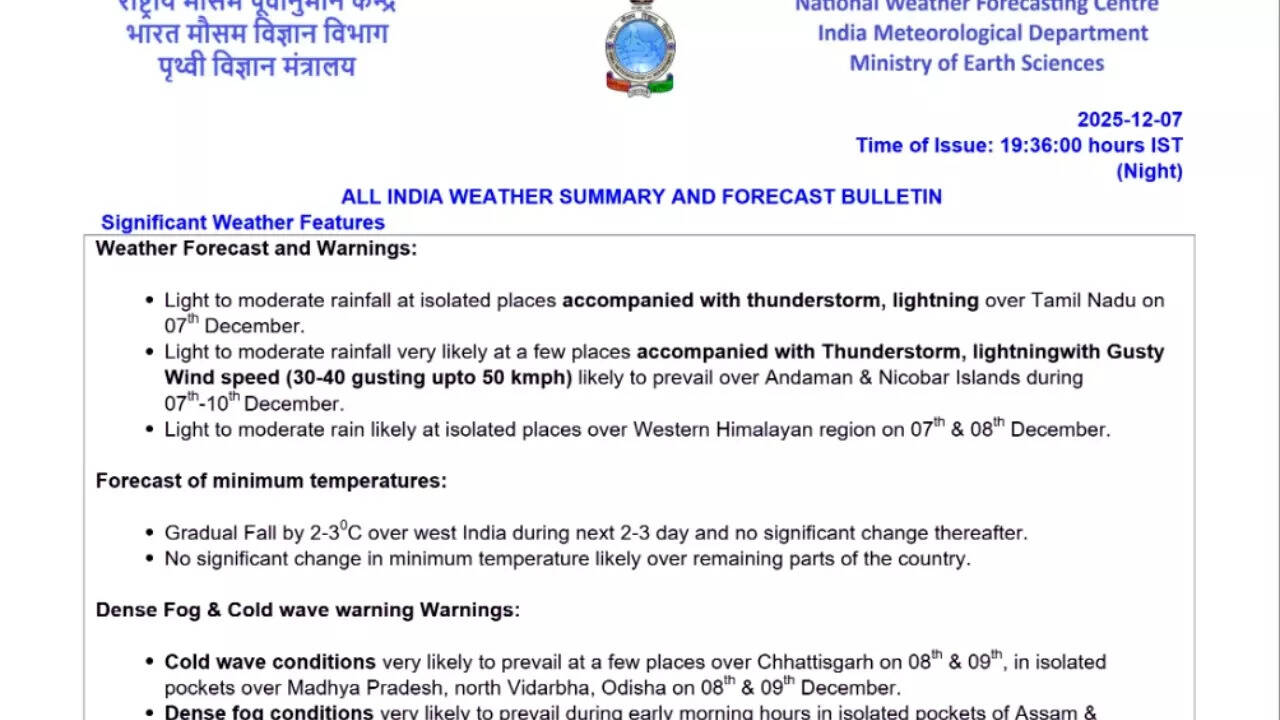 IMD weather update IMD weather update