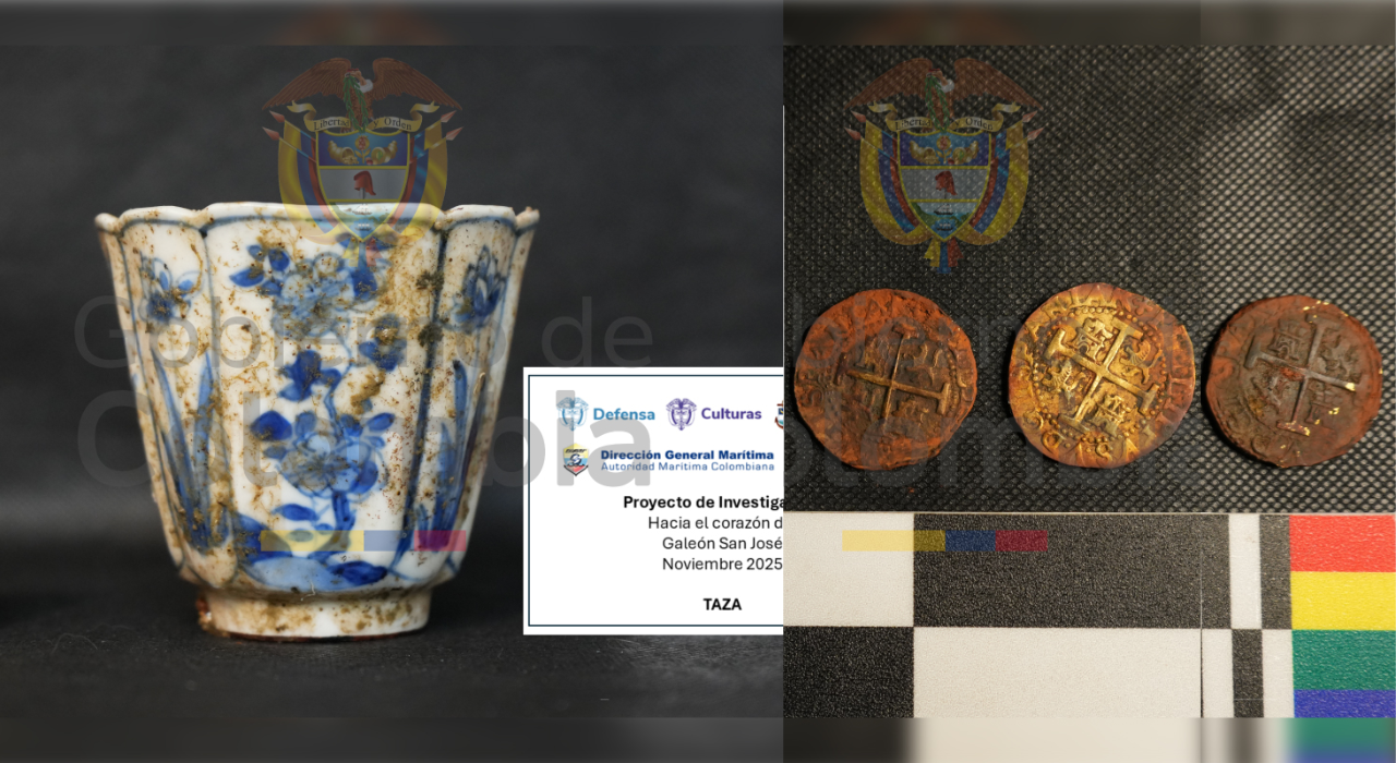 Porcelain and coins Colombia treasure