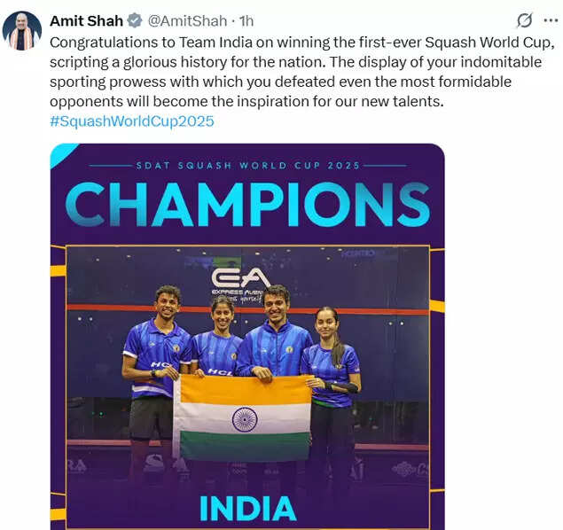 'Entire nation is proud': PM Modi hails India's historic maiden Squash World Cup triumph | More sports News 2 Amit Shah