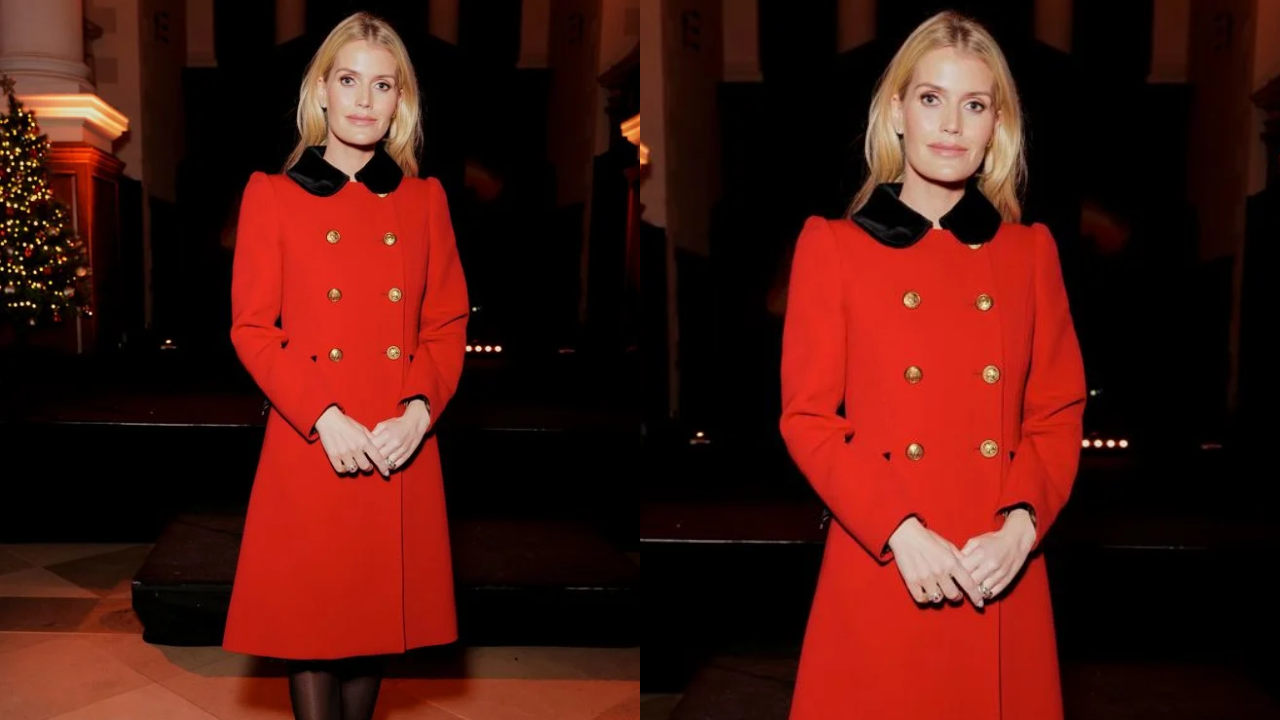 Getty Images) Lady Kitty Spencer in Dolce & Gabbana coat