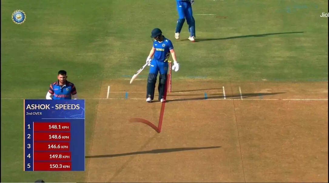 Ashok Sharma has clocked 150 kph in the Syed Mushtaq Ali Trophy (screengrab) Ashok Sharma