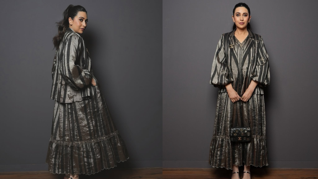 Karisma Rewrites Festive Style in EKA’s Zari Dress