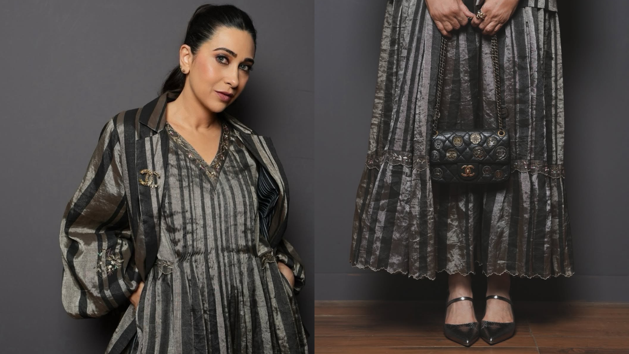 Karisma Kapoor Makes Linen Zari Festive-Ready