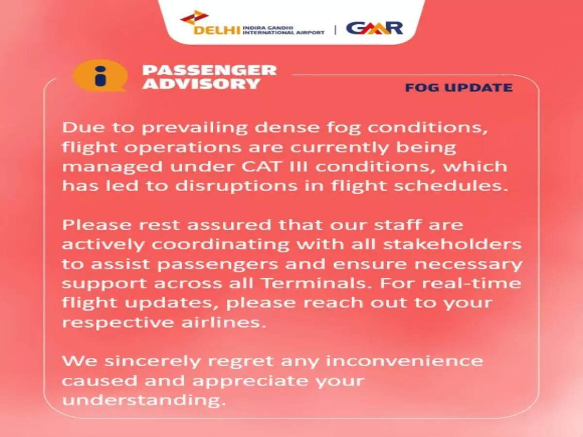 Delhi Airport (IGI) issues travel advisory for 19 December as dense fog engulfs the region; warns for travel disruption 3 Delhi airport