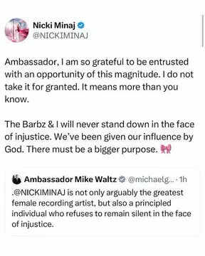 ​Nicki Minaj tweeted in support of the Trump administration and fans were apparently disappointed​