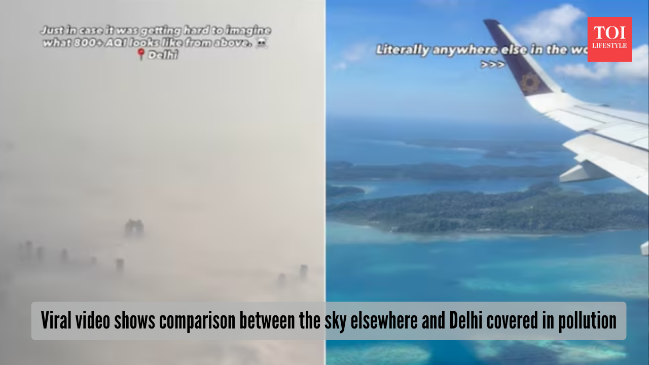 Viral video shows comparison between the sky elsewhere and Delhi covered in pollution