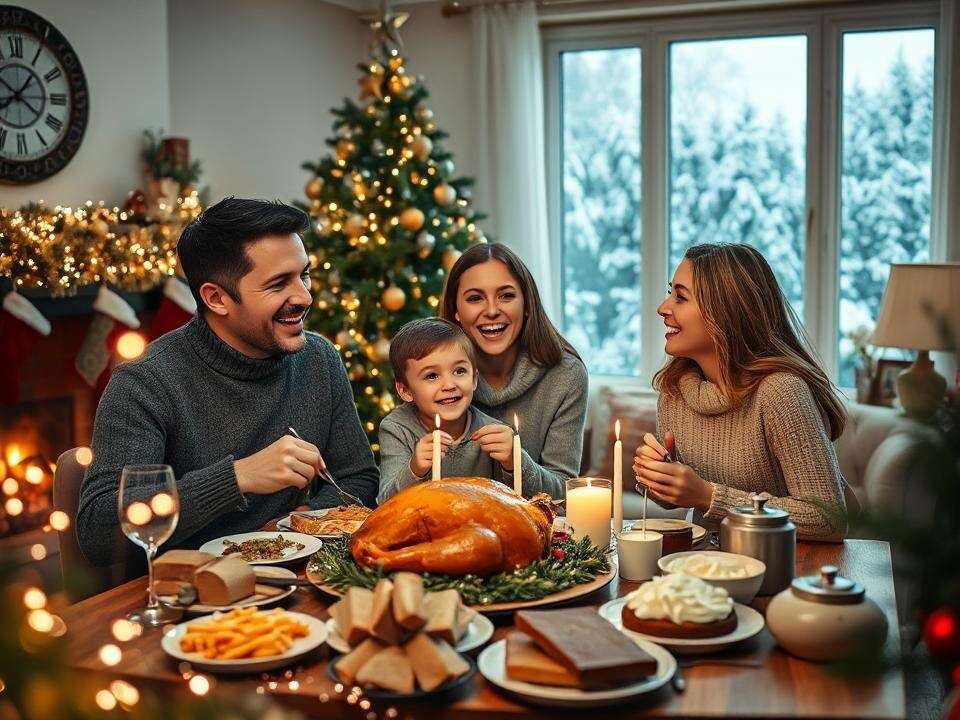आनंददायक कैनेडियन क्रिसमस पारिवारिक पर्व