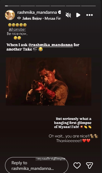 Rashmika Madanna's IG story