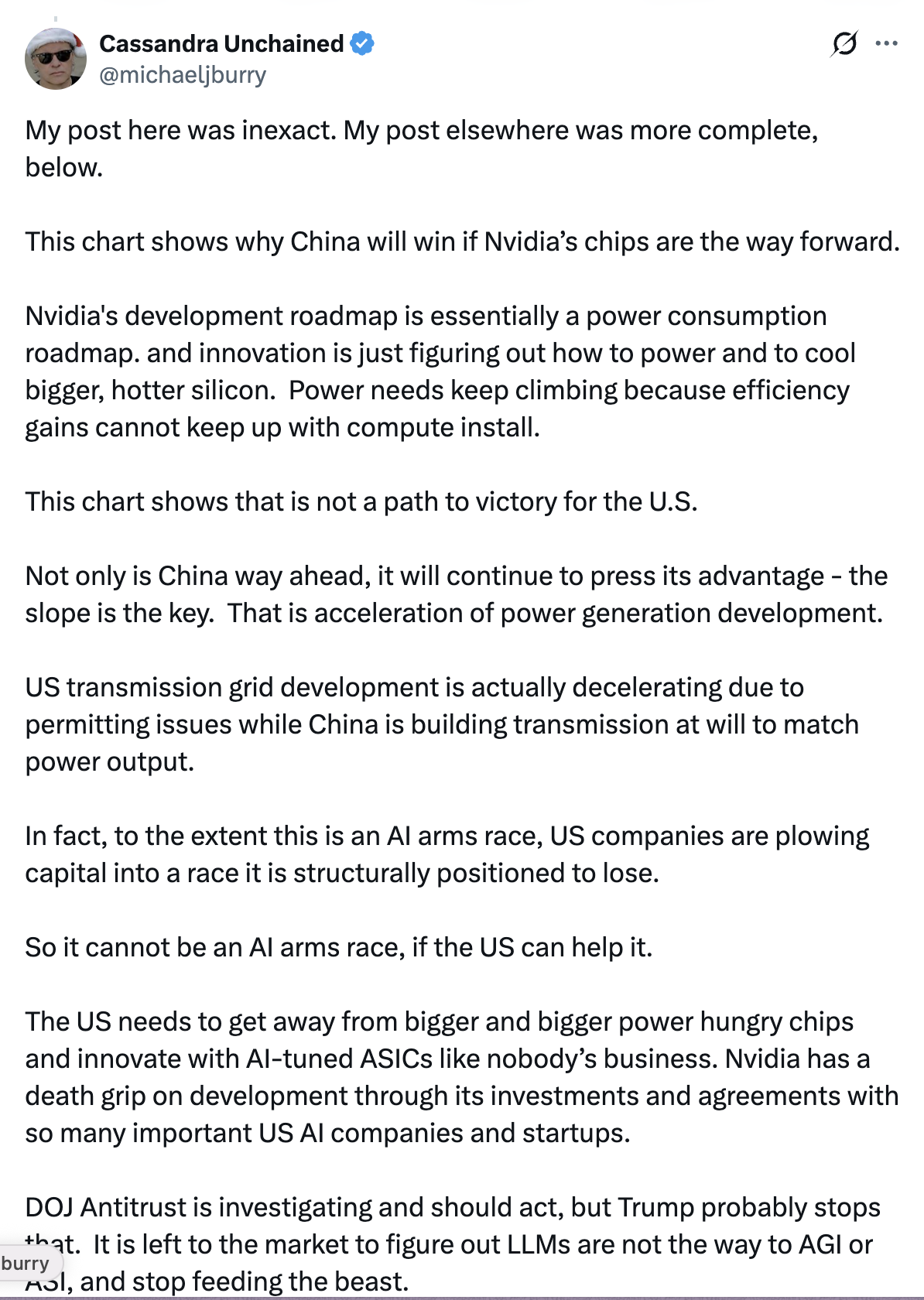 Michael Burry on America's Nvidia backed AI roadmap