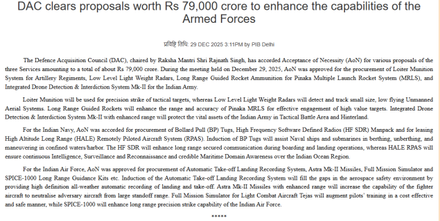 Press release by the defence ministry