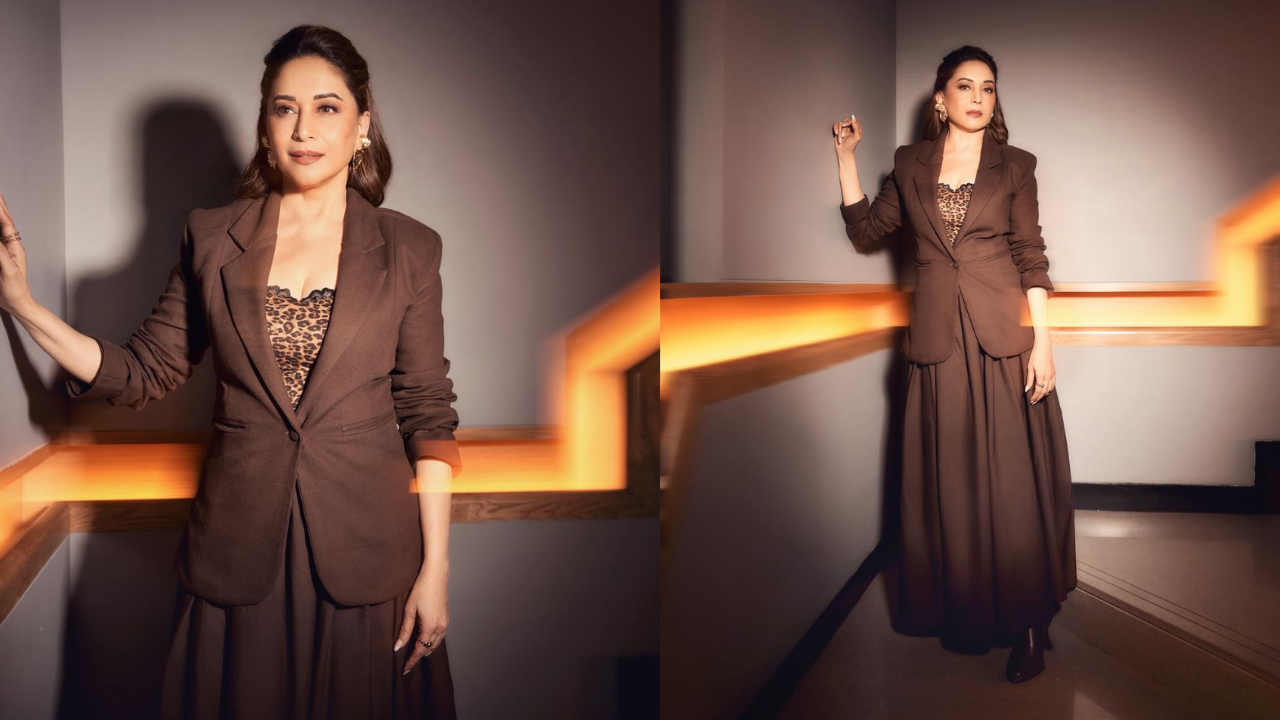 Madhuri Dixit Adds a Skirted Twist to the Pantsuit