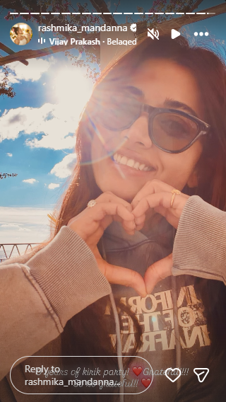 Rashmika Mandanna's IG story