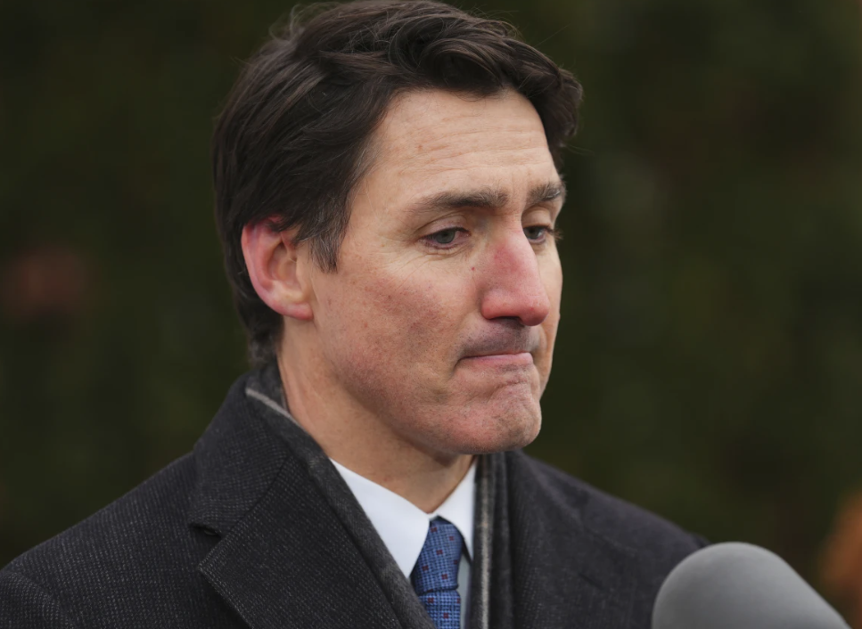 Trudeau announcing his resignation