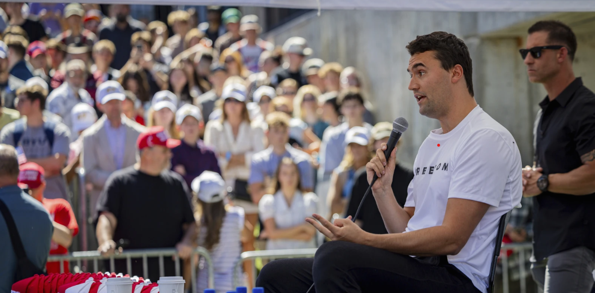 Charlie Kirk moments before he was fatally shot