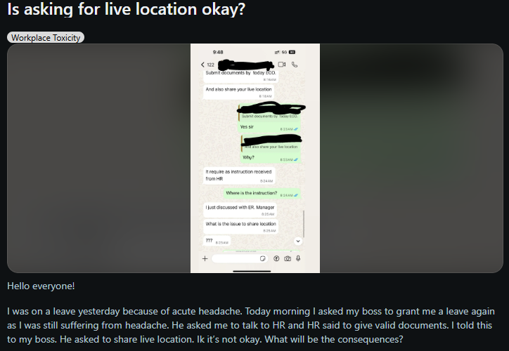 Reddit post