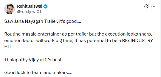 X (formerly Twitter) post