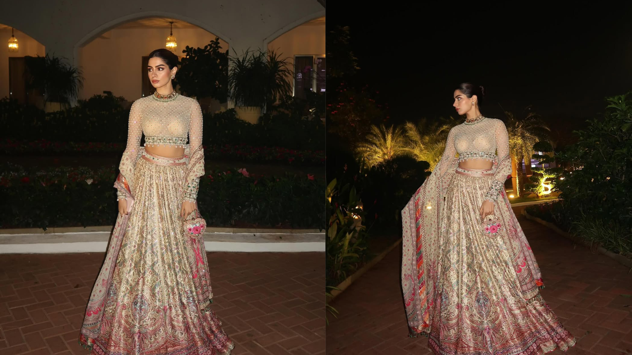 Khushi shines bright in a Tarun Tahiliani lehenga