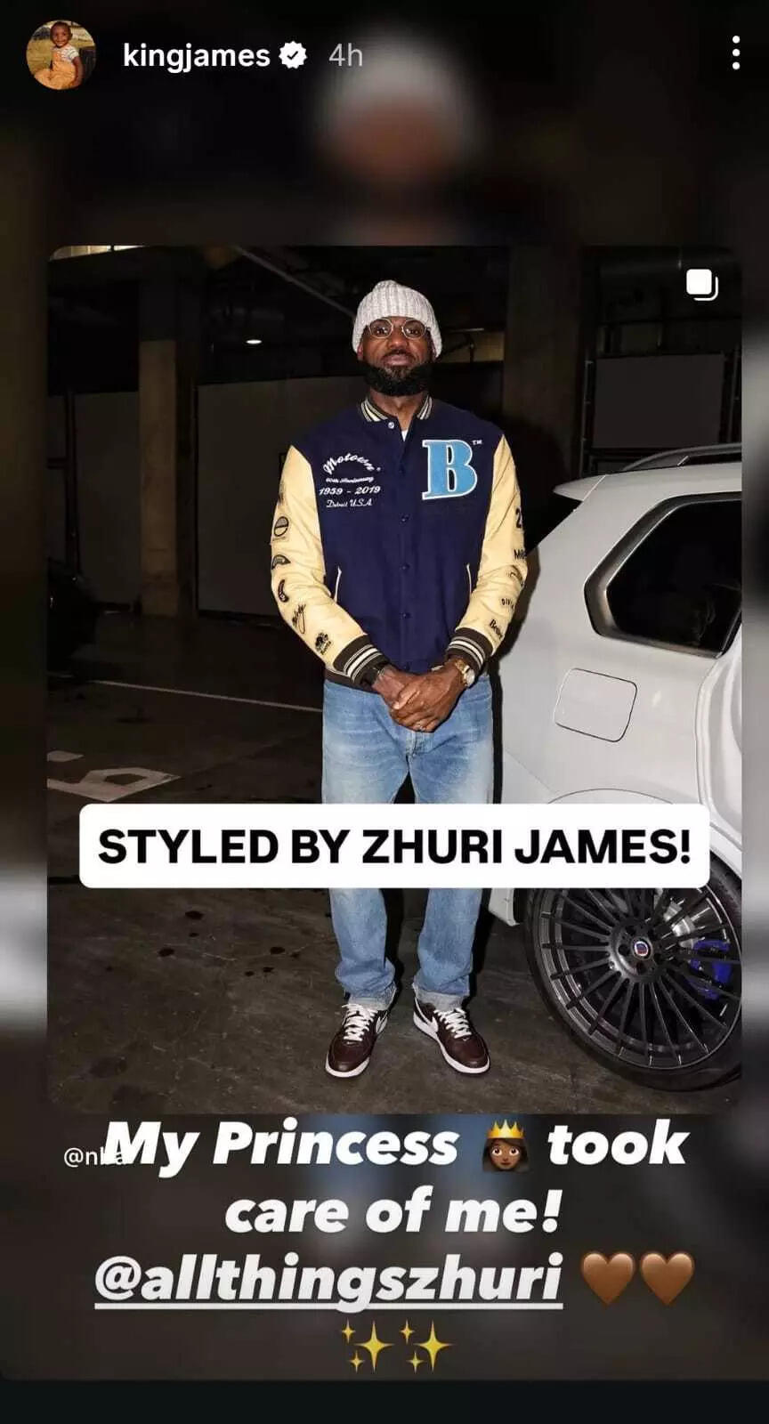 LeBron James' Instagram story