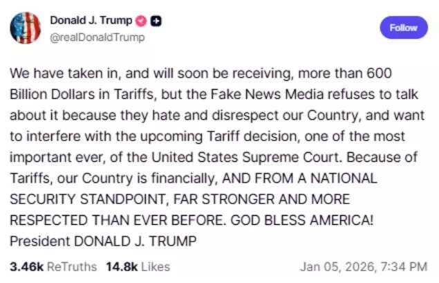 Trump's Truth Social post