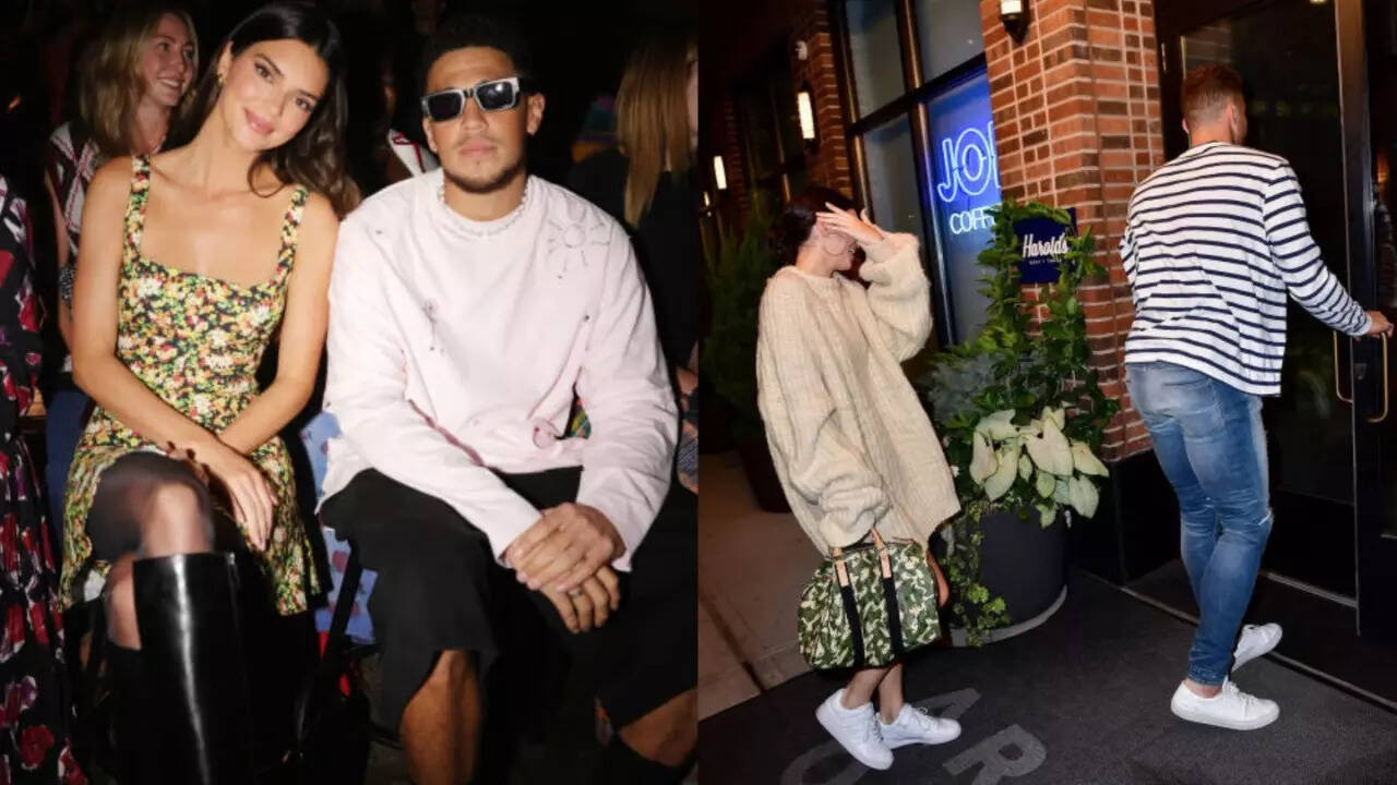 (L) Kendall and Devin Booker, (R) Kendall and Blake Griffin