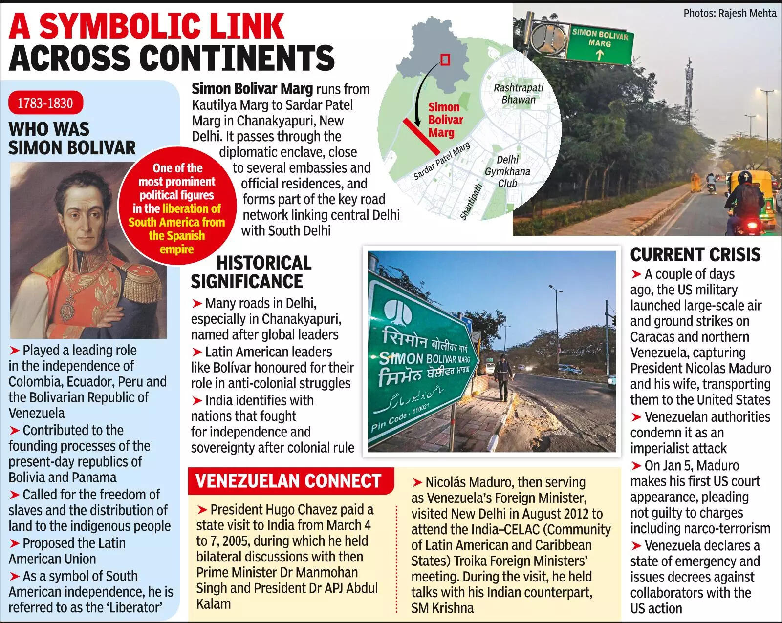 Revolutionary road: How Simon Bolivar Marg is quiet reminder of India’s Venezuela connect