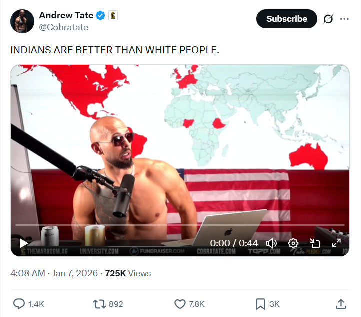 indians-better-than-white-people-andrew-tate-sparks-racism-storm-controversial-influencers-viral-rant-sets-social-media-on-fire ‘Indians Better Than White People’? Andrew Tate Sparks Racism Storm, Controversial Influencer’s Viral Rant Sets Social Media on Fire
