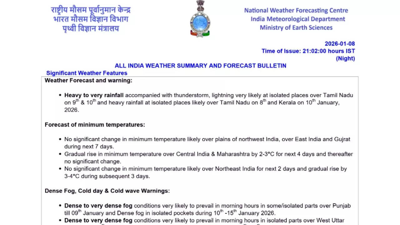 IMD weather forecast