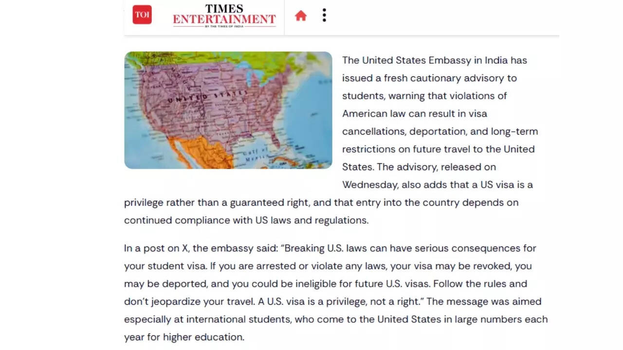 US student visa advisory