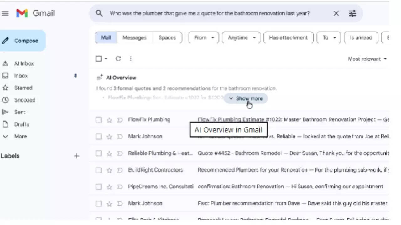 Gmail AI Overview
