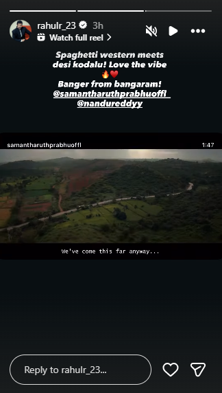 Rahul Ravindran IG story